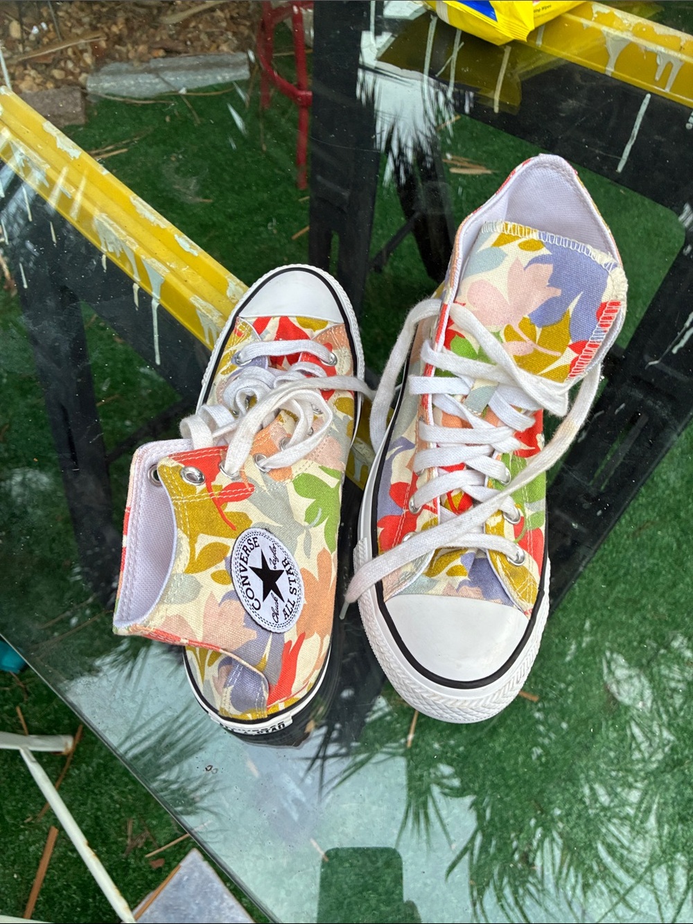 Converse High Top Sneakers - Red, Orange, Yellow, Green, Purple, White - Picture 5 of 12